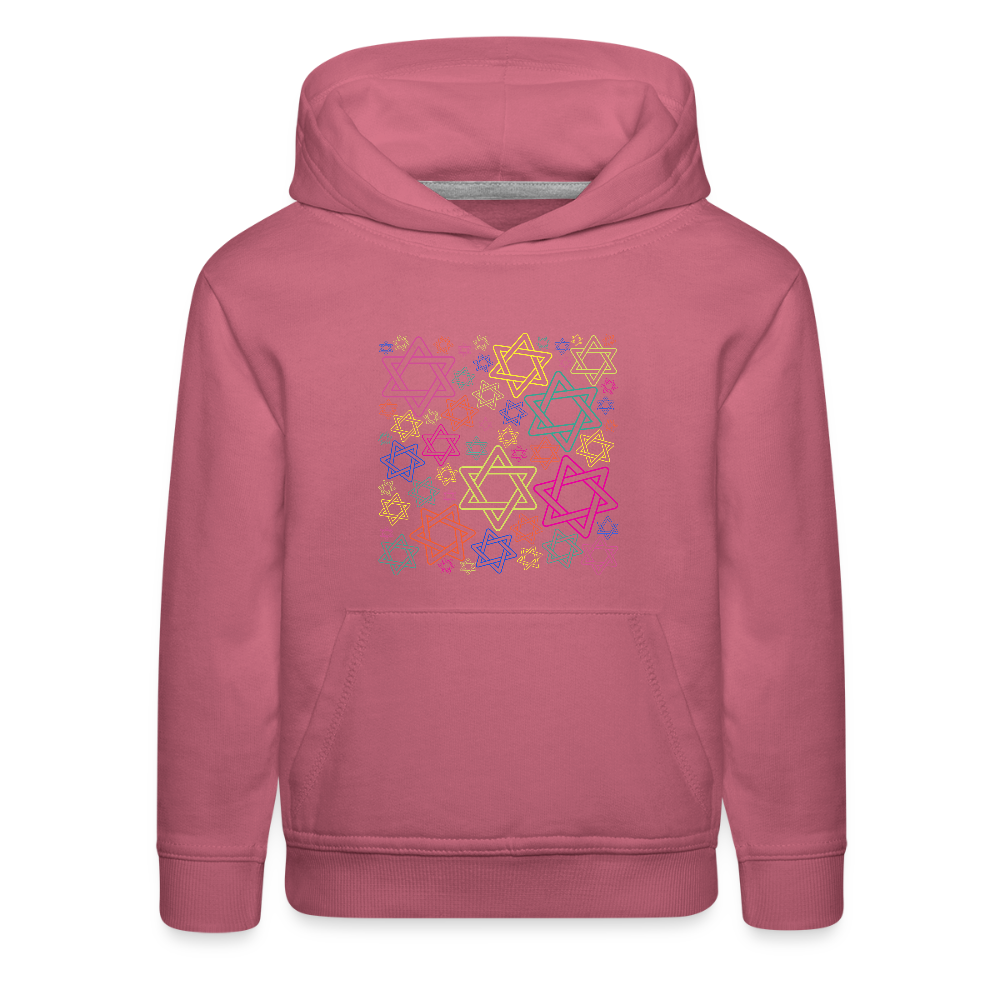 Neon Star of David Festival Kids‘ Premium Hoodie - mauve