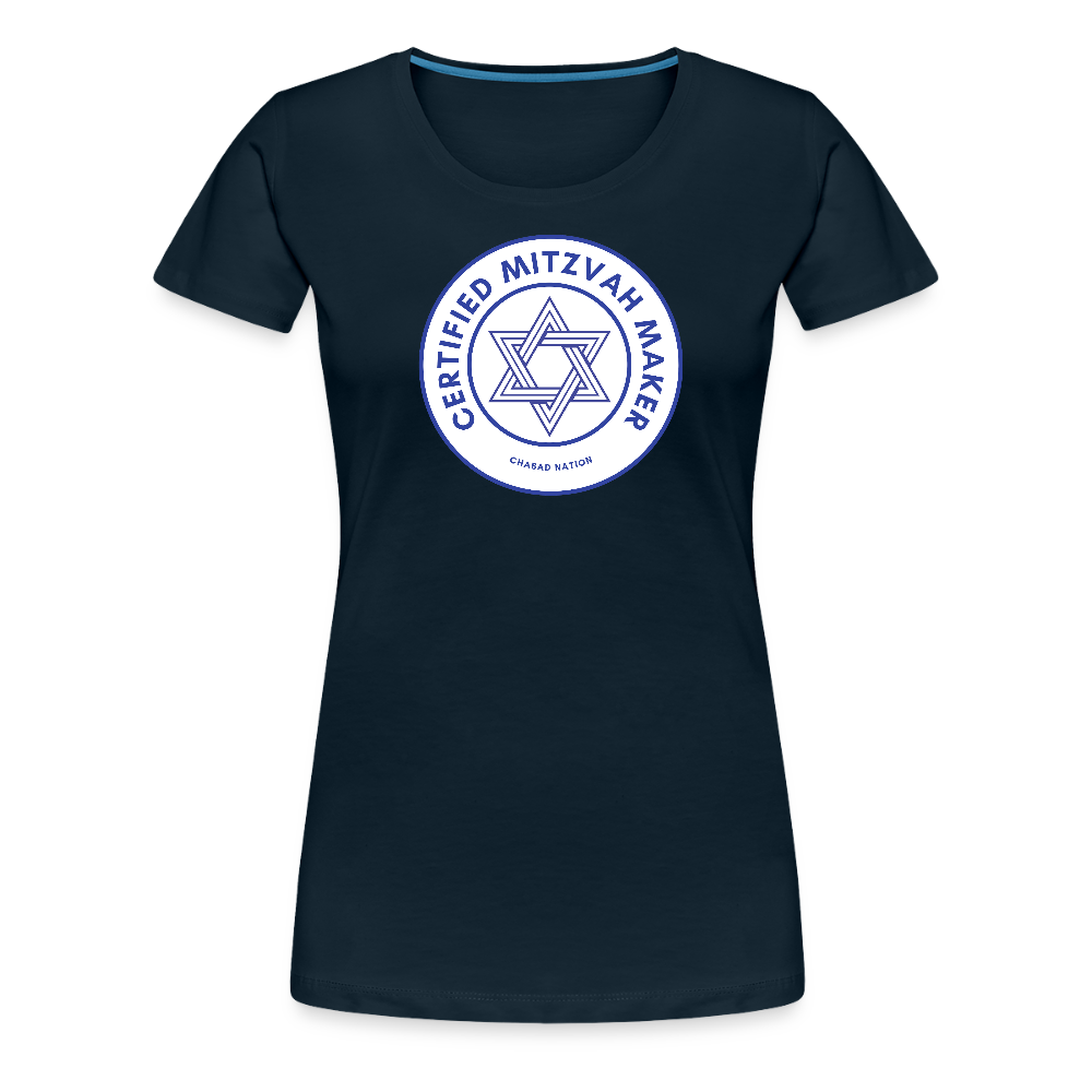 Certified Mitzvah Maker Women’s Premium T-Shirt - deep navy