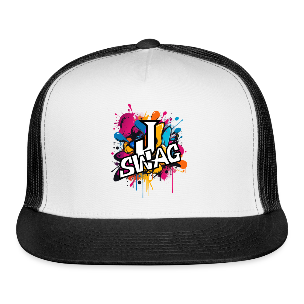 Jswag Logo  Trucker Hat - white/black
