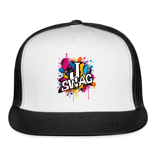Jswag Logo  Trucker Hat - white/black