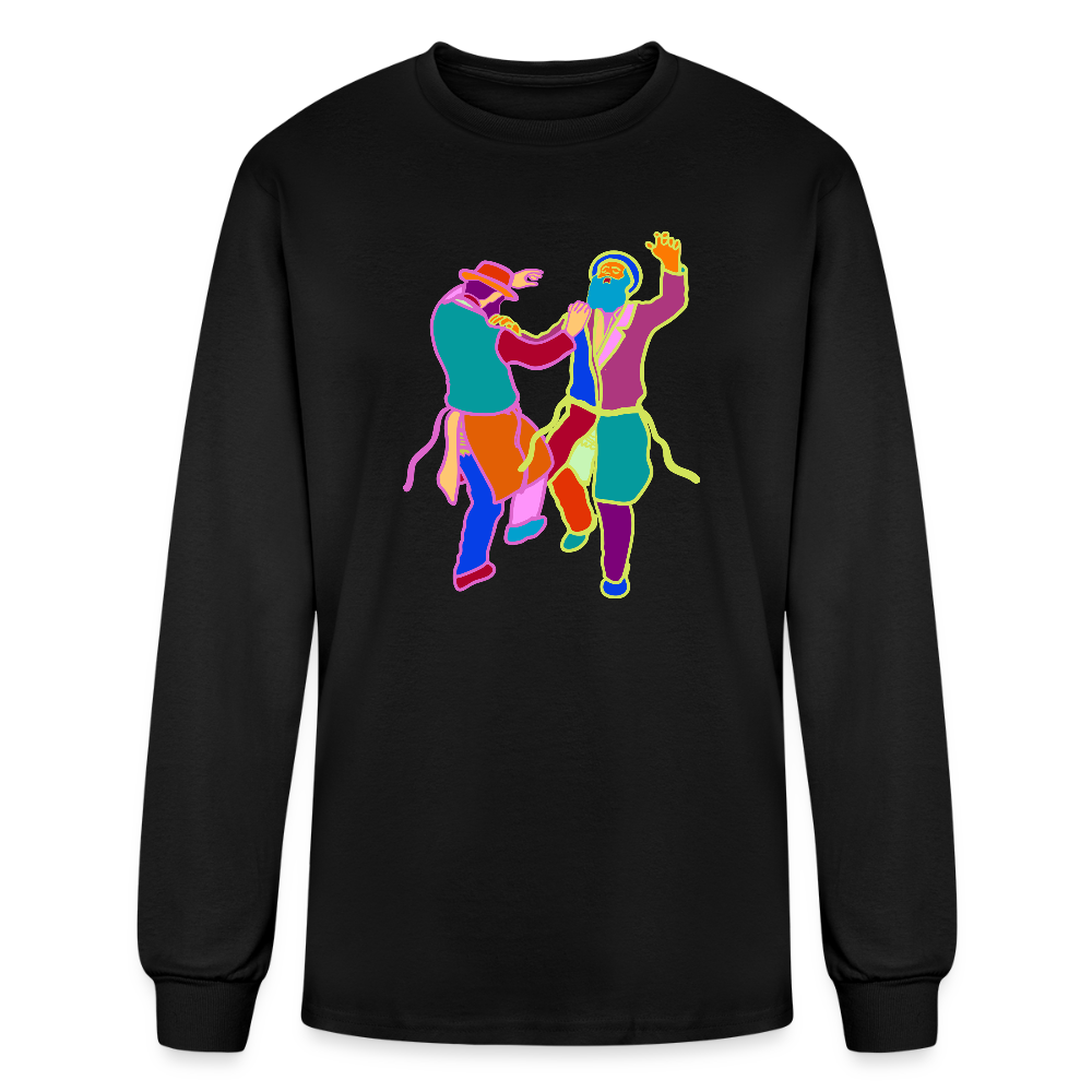 Colorful Dancing Rabbis Men's Long Sleeve T-Shirt - black