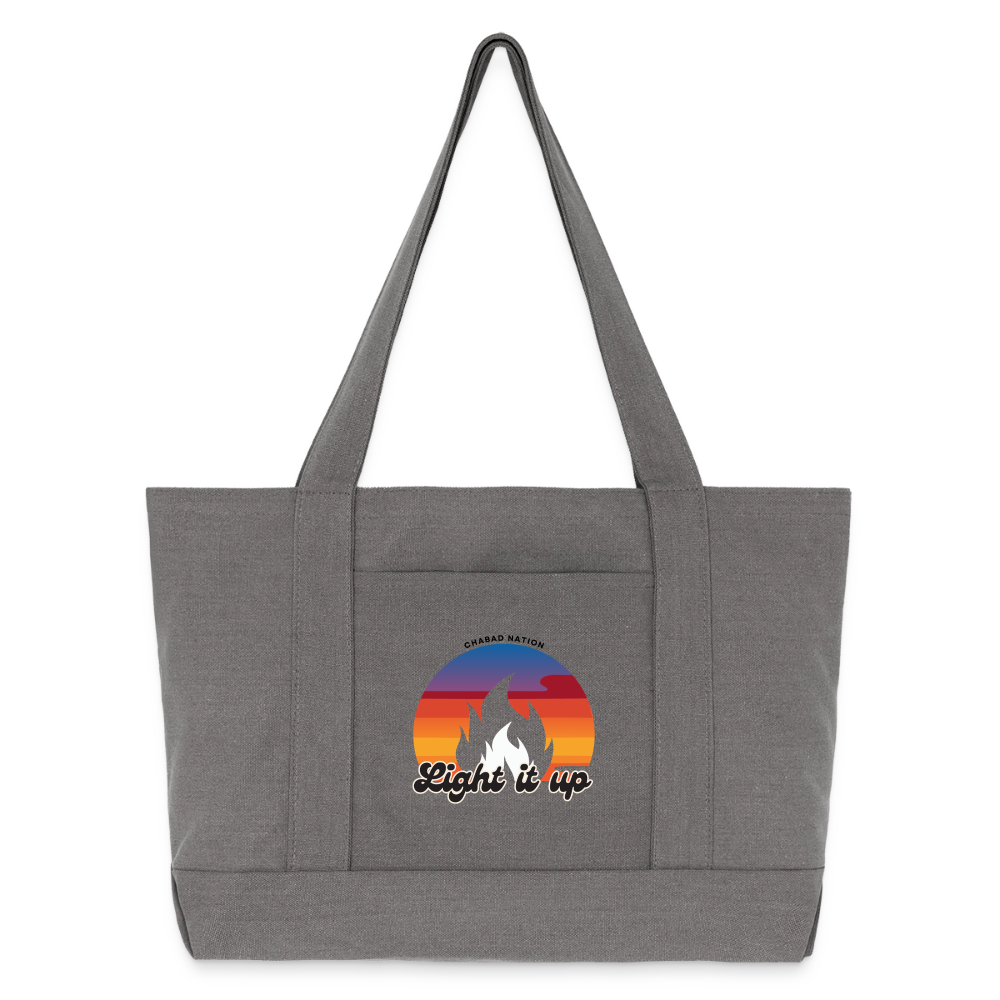 Light It Up Cotton Pigment Dyed Tote Bag - charcoal grey
