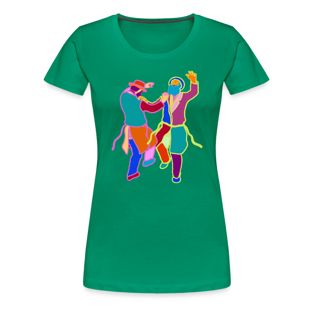 Colorful Dancing Rabbis Women’s Premium T-Shirt - kelly green