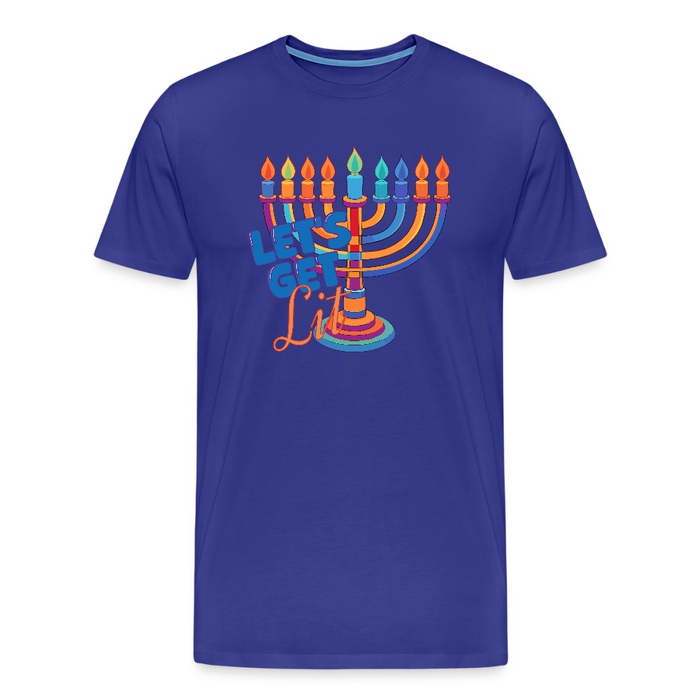 Let's Get Lit Menorah Men's Premium T-Shirt - royal blue