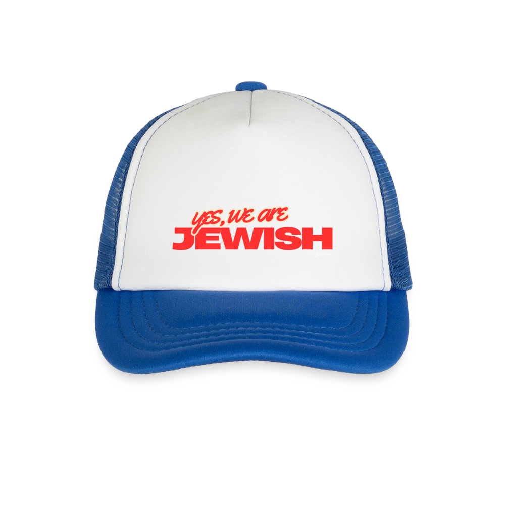 Kid's Trucker Cap - white/royal blue