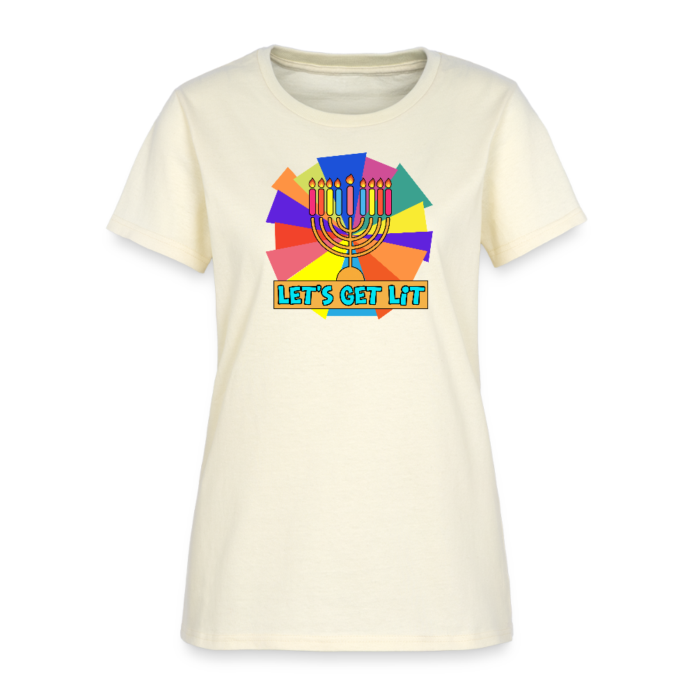 Glow & Get Lit Chanukah Menorah Women's T-Shirt - off white