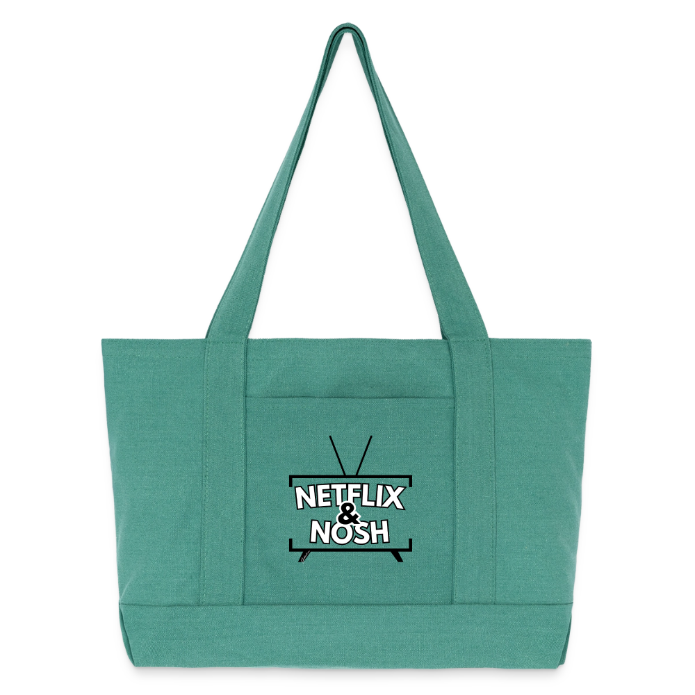 Netflix & Nosh Cotton Pigment Dyed Tote Bag - mermaid green