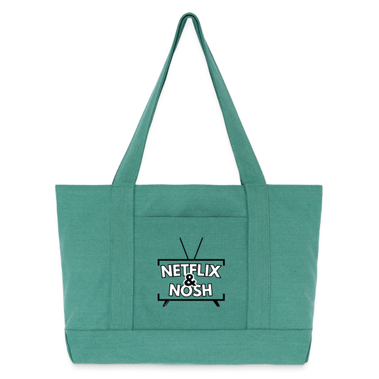 Netflix & Nosh Cotton Pigment Dyed Tote Bag - mermaid green