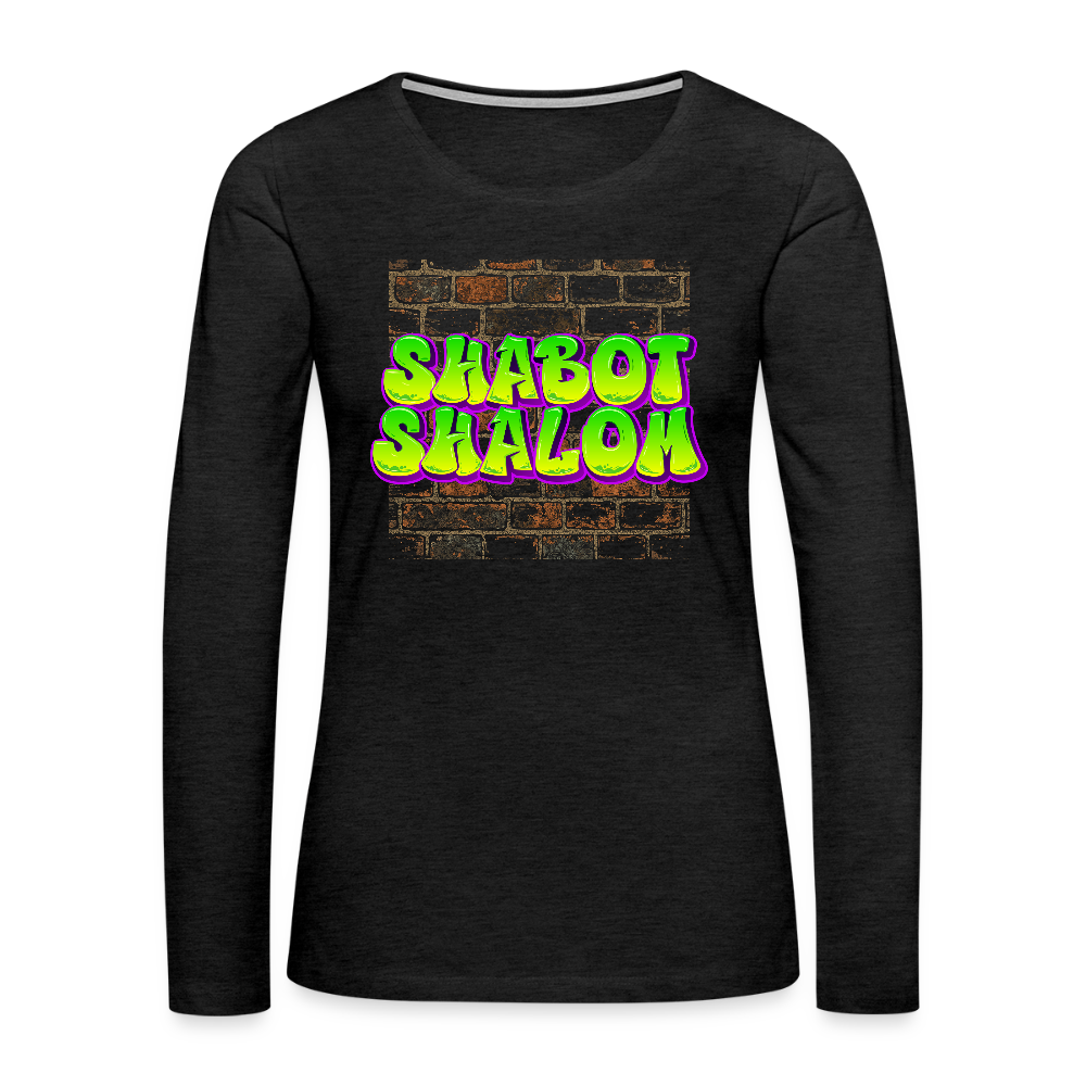 Shabot Shalom Brick 770 Graffiti Women's Premium Long Sleeve T-Shirt - charcoal grey
