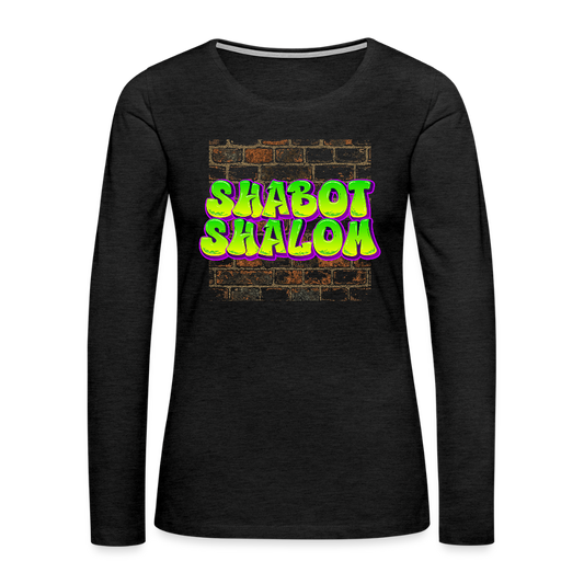 Shabot Shalom Brick 770 Graffiti Women's Premium Long Sleeve T-Shirt - charcoal grey