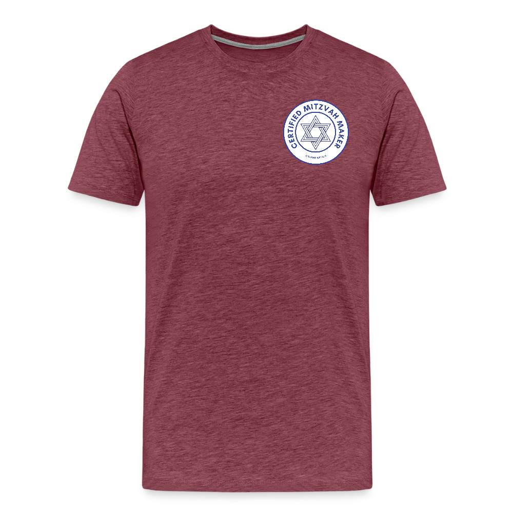 Certified Mitzvah Maker Badge Men's Premium T-Shirt - heather burgundy