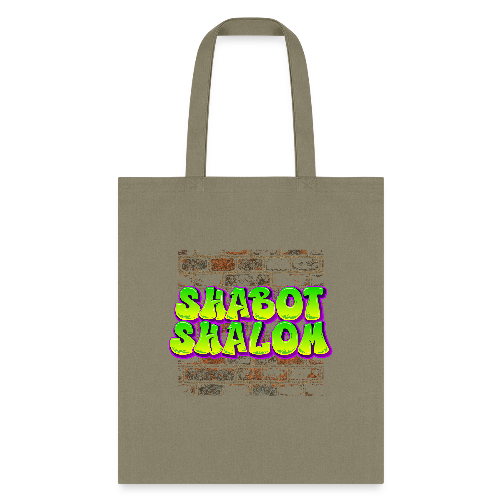 Shabot Shalom Brick 770 Graffiti Tote Bag - khaki