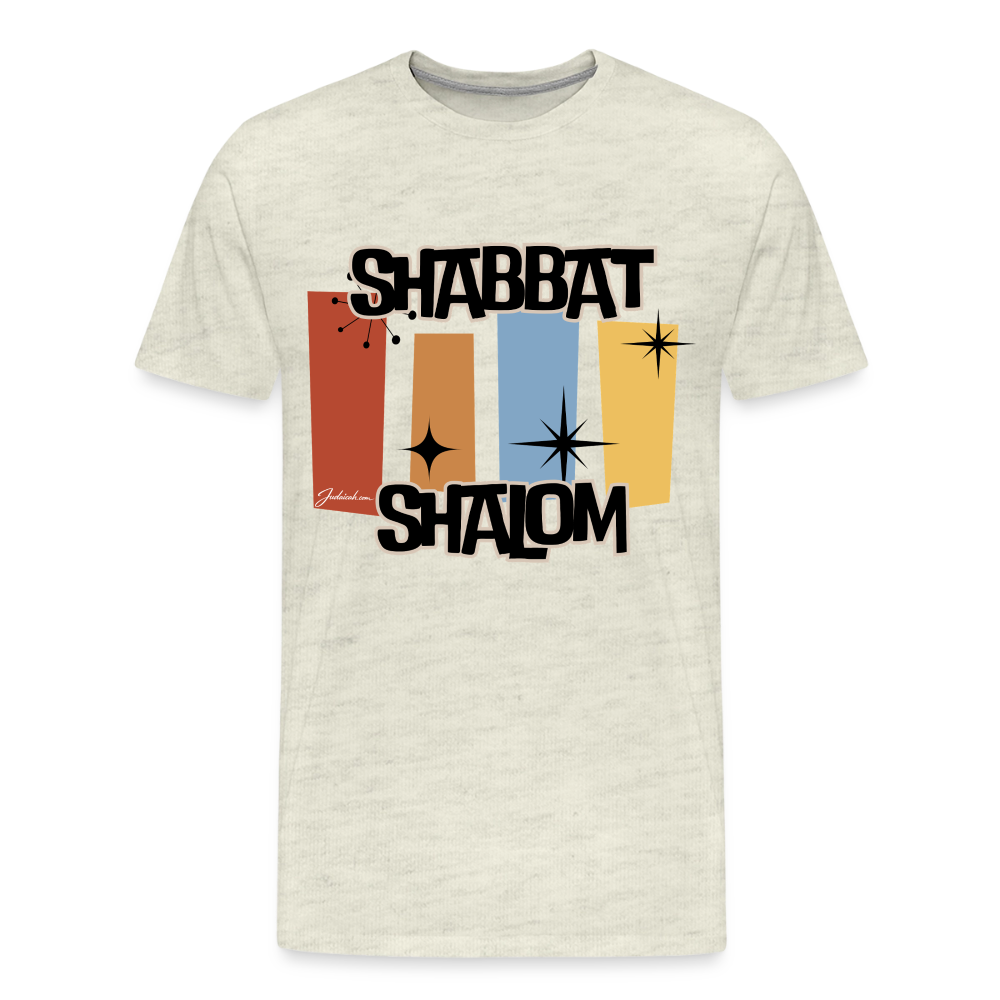 Retro Shabbat Men's Premium T-Shirt - heather oatmeal