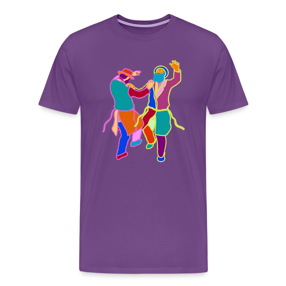 Colorful Dancing Rabbis Men's Premium T-Shirt - purple