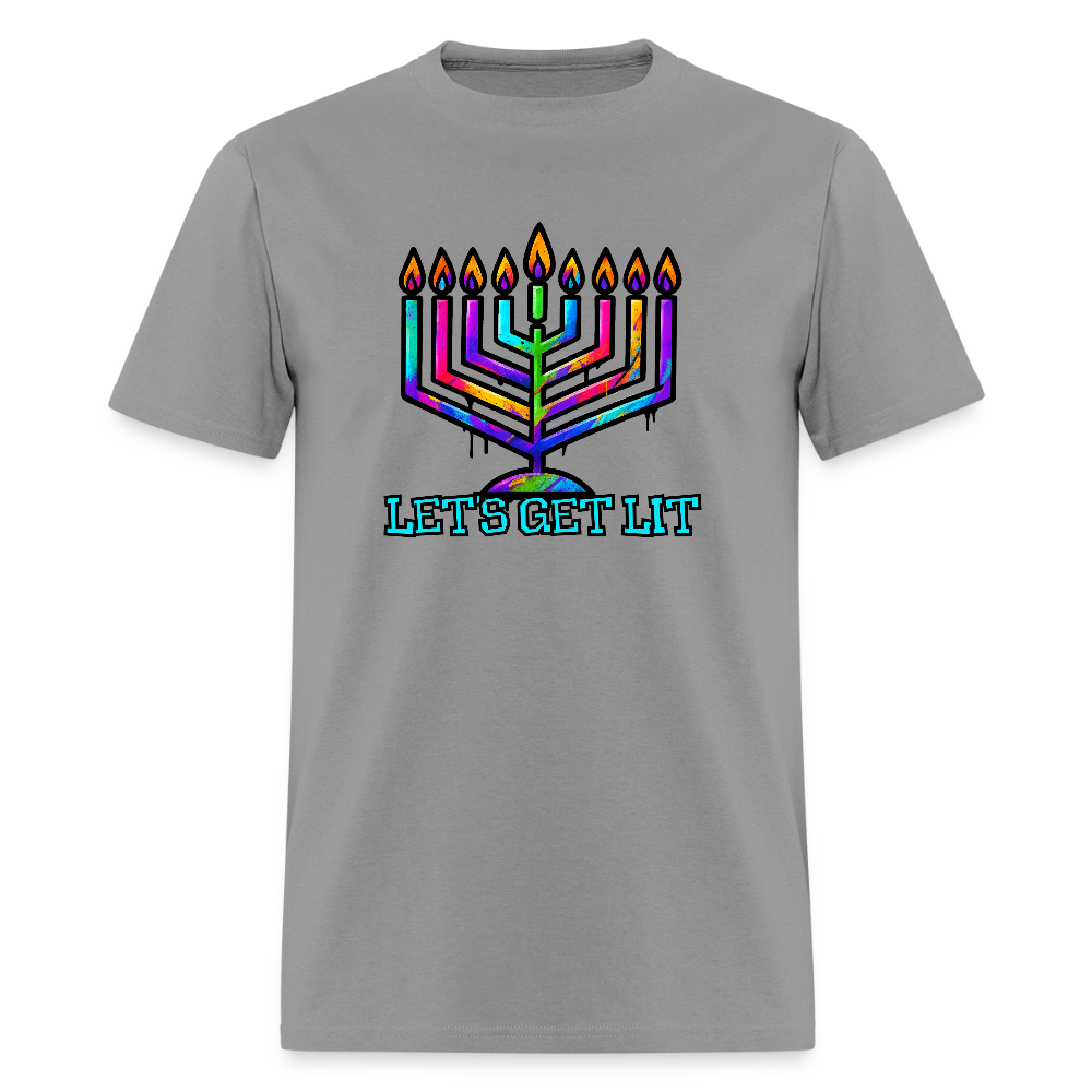 Let's Get Lit Chabad Menorah Men's T-Shirt | GILDAN 5000 - rock