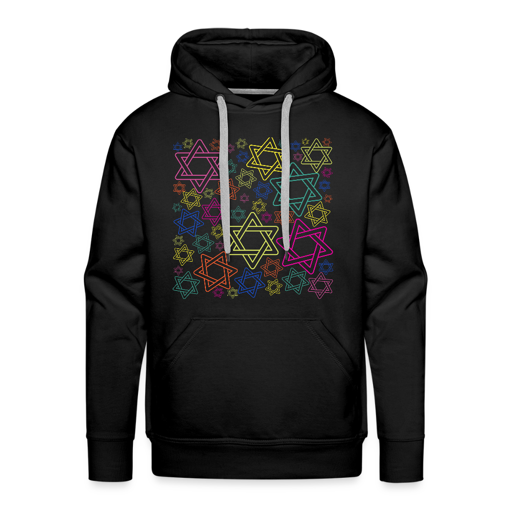 Neon Star of David FestivalMen’s Premium Hoodie - black