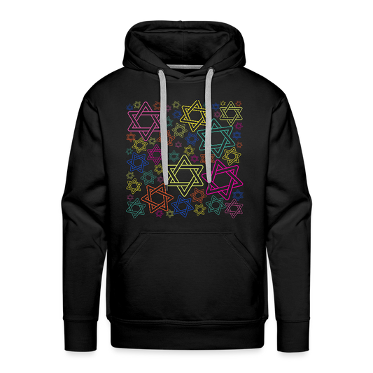 Neon Star of David FestivalMen’s Premium Hoodie - black