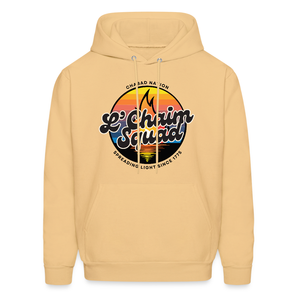 L’Chaim Squad – Spreading Light Men's Hoodie - light gold 