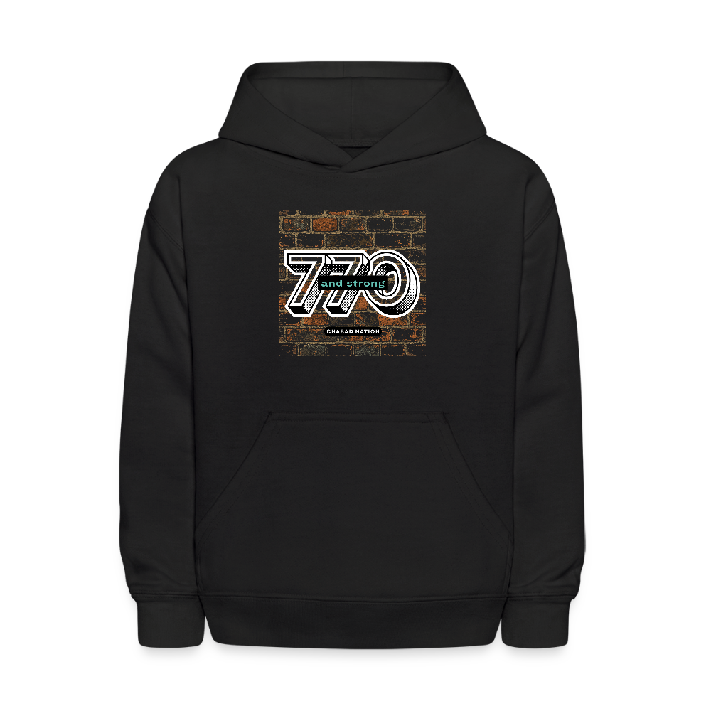 770 And Strong Kids' Hoodie - black