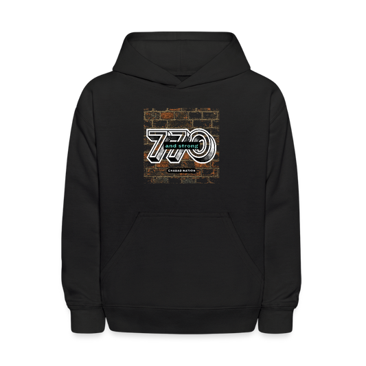 770 And Strong Kids' Hoodie - black