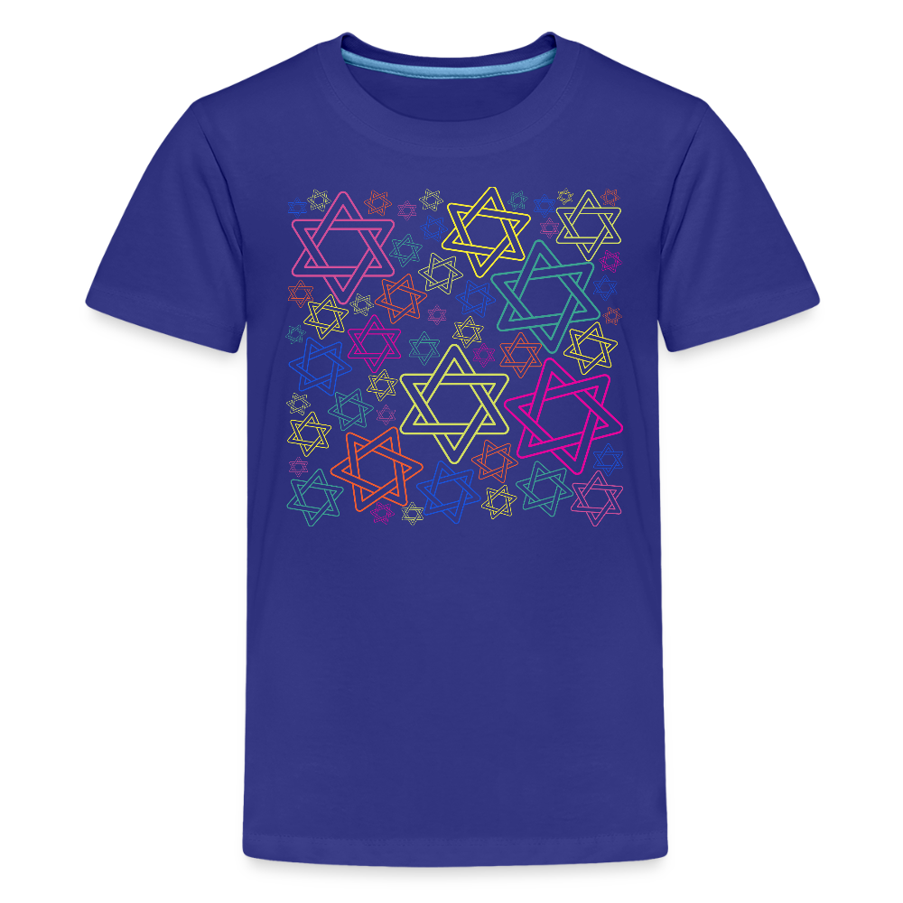 Neon Star of David Festival Kids' Premium T-Shirt - royal blue