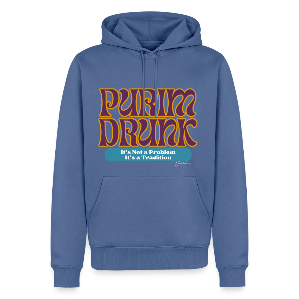 Purim Drunk Men’s Premium Hoodie - stone blue 