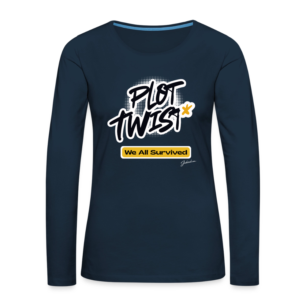 Plot Twist Women's Premium Long Sleeve T-Shirt - deep navy
