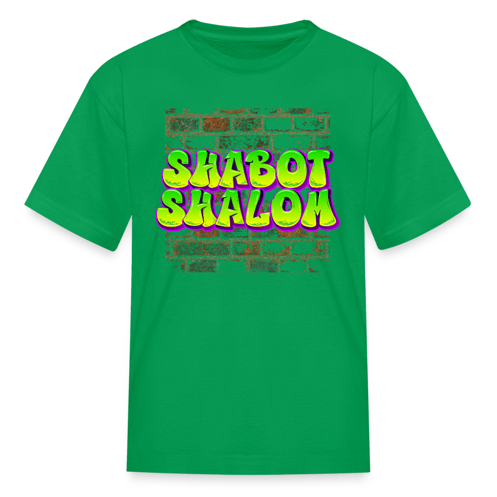 Shabot Shalom Brick 770 Graffiti Kids' T-Shirt - kelly green