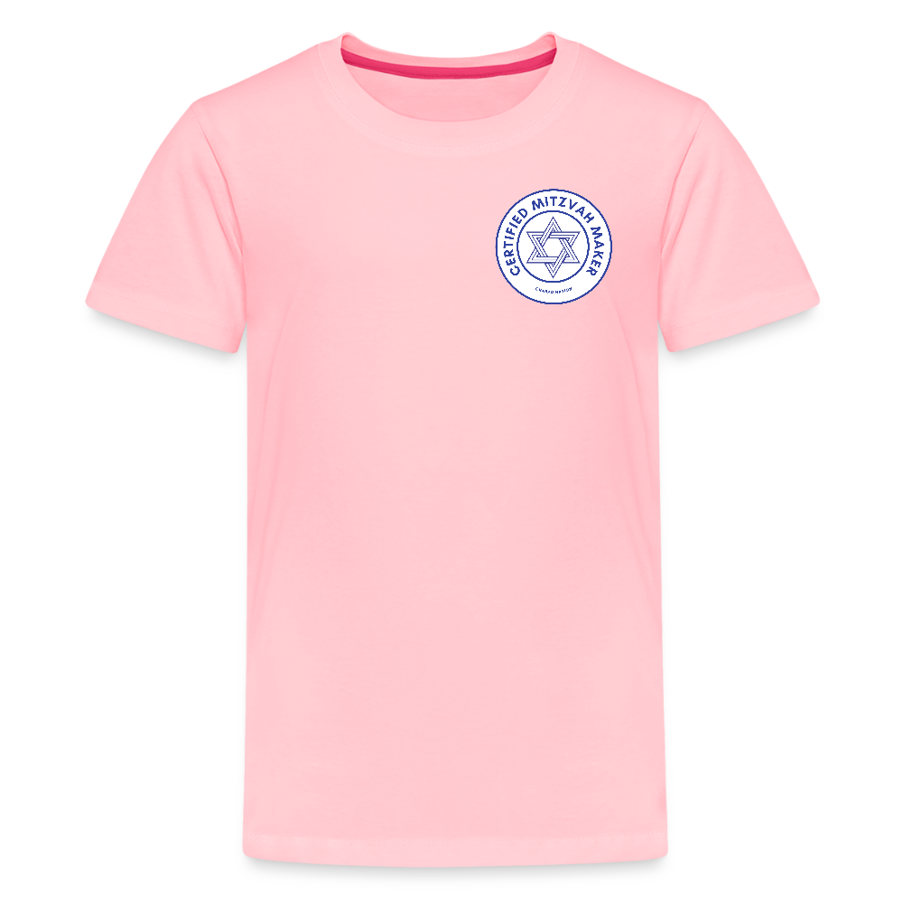 Certified Mitzvah Maker Badge Kids' Premium T-Shirt - pink