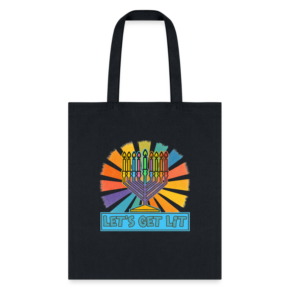 Radiant Retro Let's Get Lit Tote Bag - black