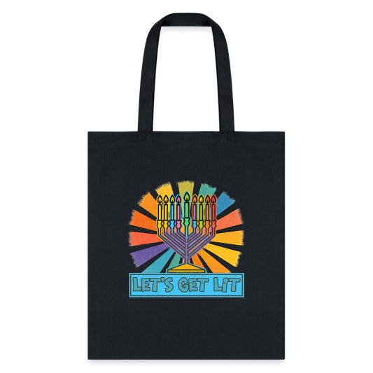 Radiant Retro Let's Get Lit Tote Bag - black
