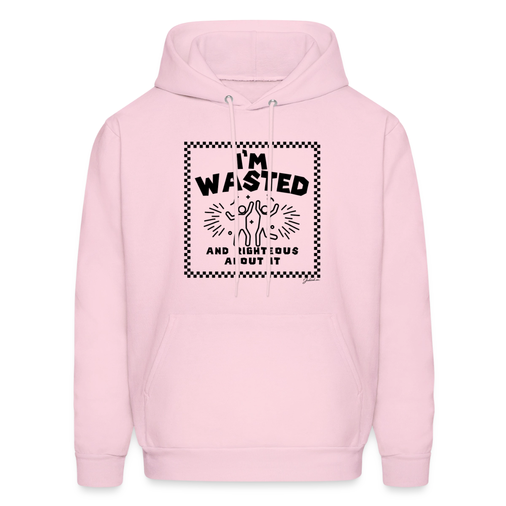 Wasted & Righteous Men's Hoodie - pale pink