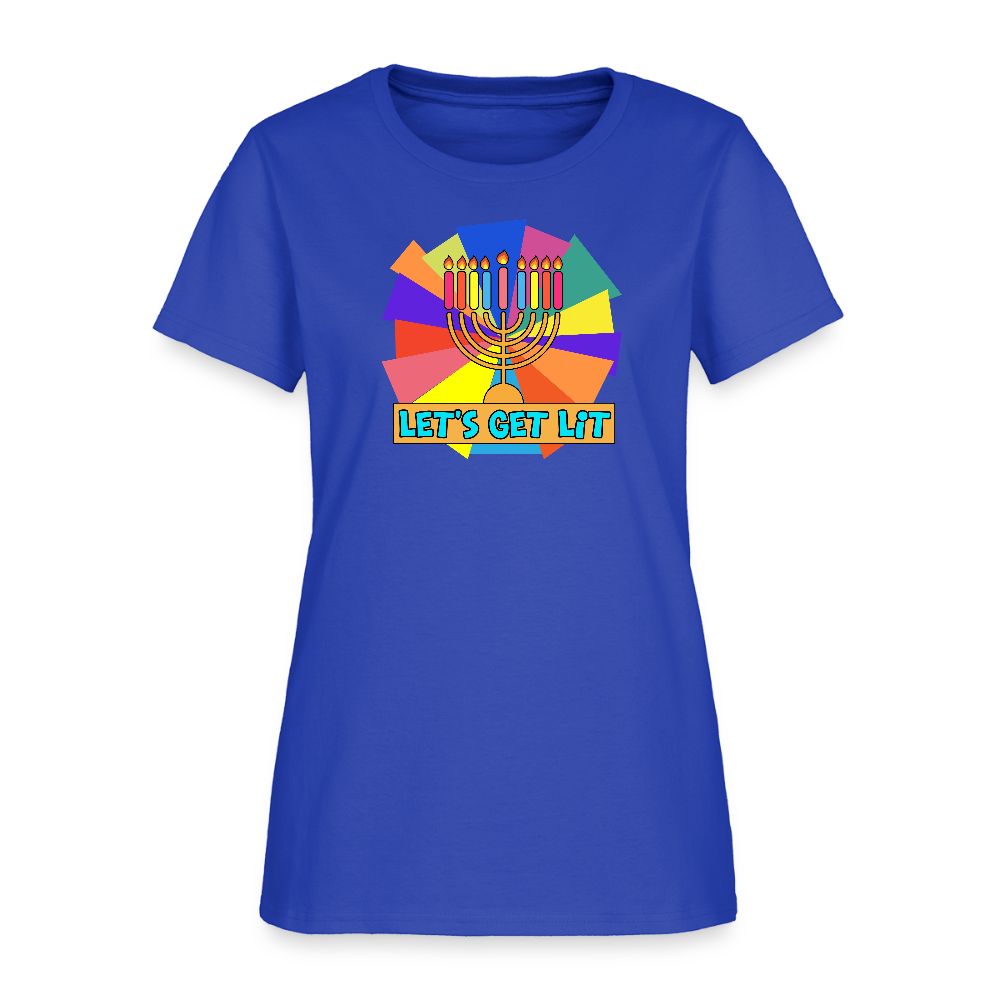 Glow & Get Lit Chanukah Menorah Women's T-Shirt - royal blue