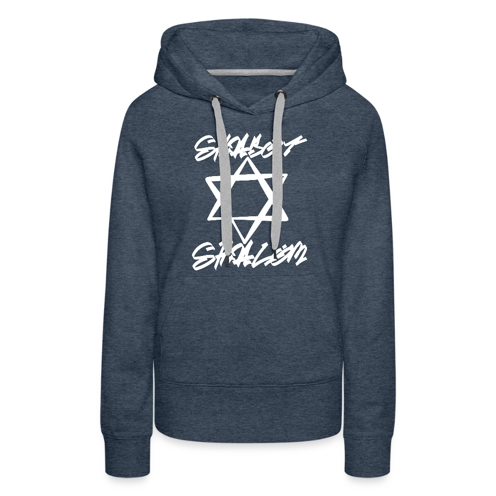 Shabbat Shalom Graffiti Light Star Women’s Premium Hoodie - heather denim