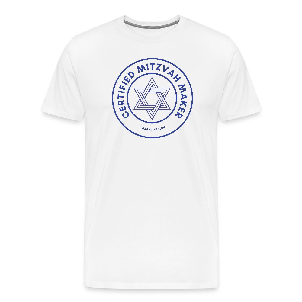 Certified Mitzvah Maker Men's Premium T-Shirt - white