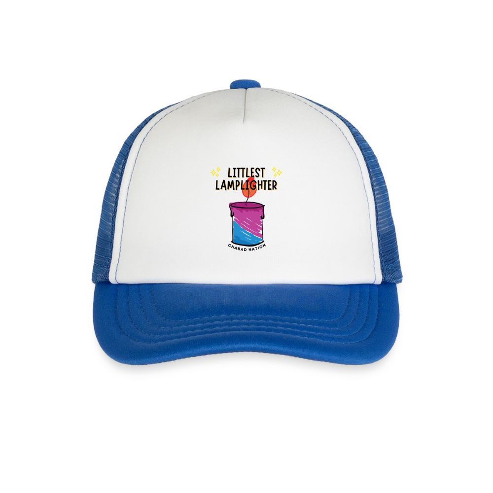 Littlest Lamplighter Kid's Trucker Cap - white/royal blue