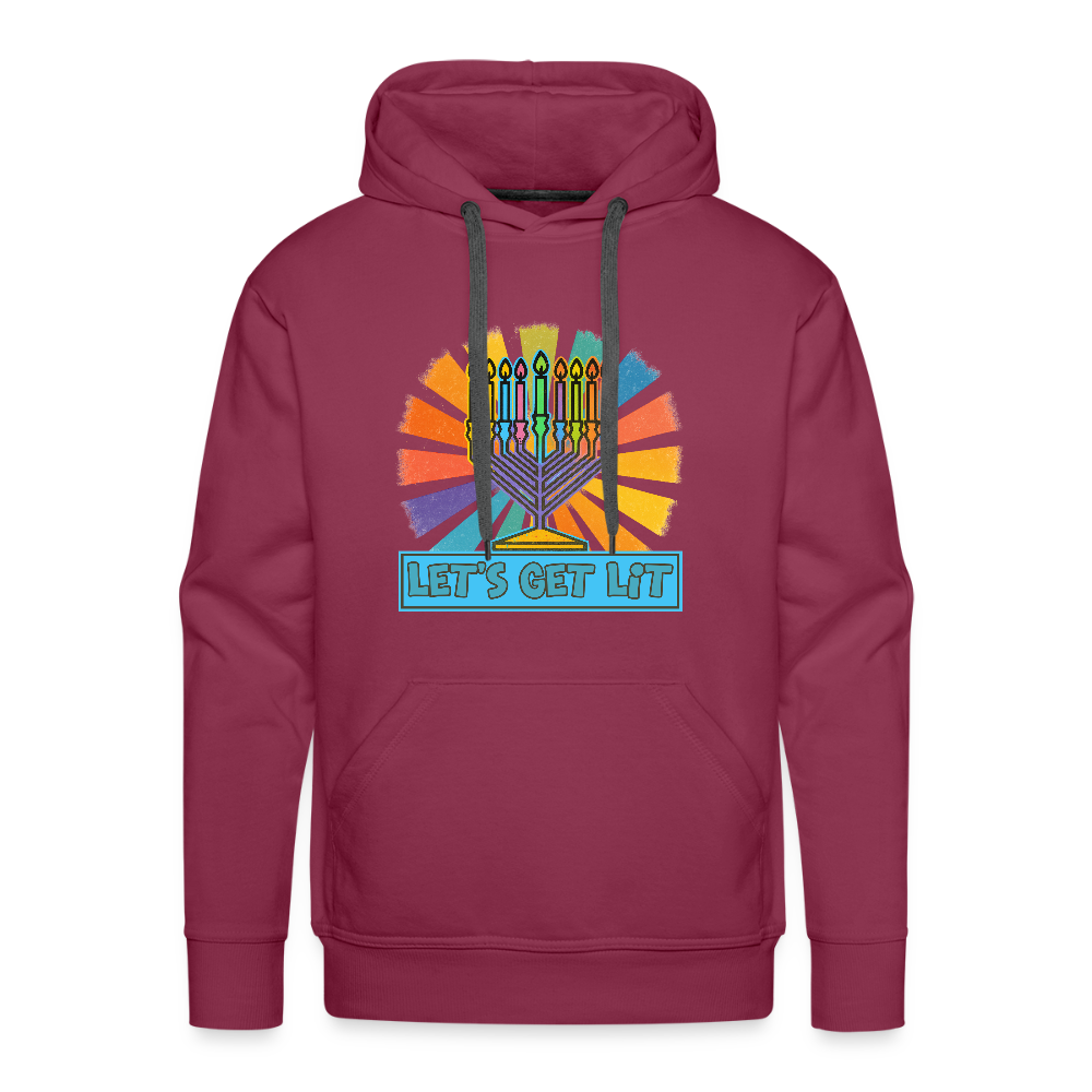 Radient Retro Let's Get Lit Men’s Premium Hoodie - burgundy