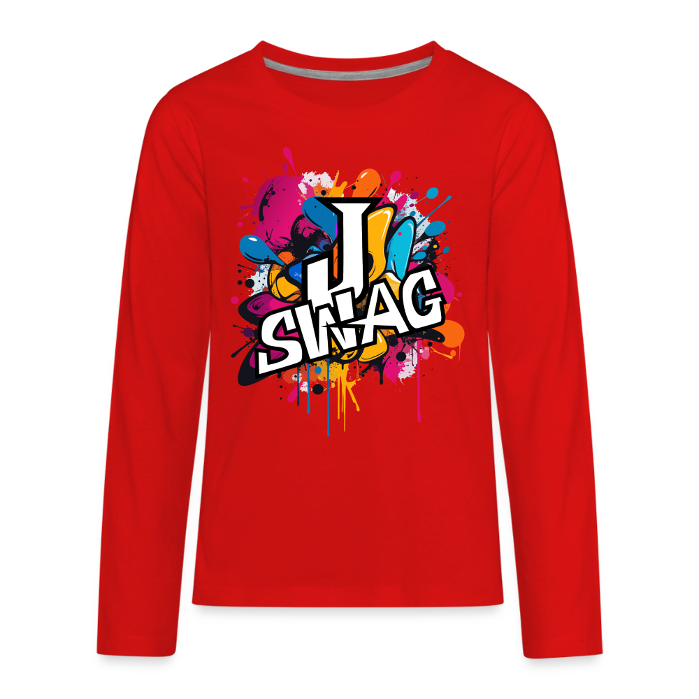 Jswag Logo  Kids' Premium Long Sleeve T-Shirt - red