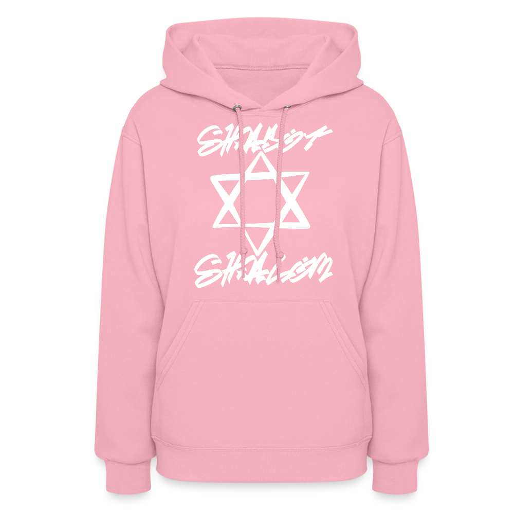 Shabbat Shalom Graffiti Light Star Women's Hoodie - classic pink