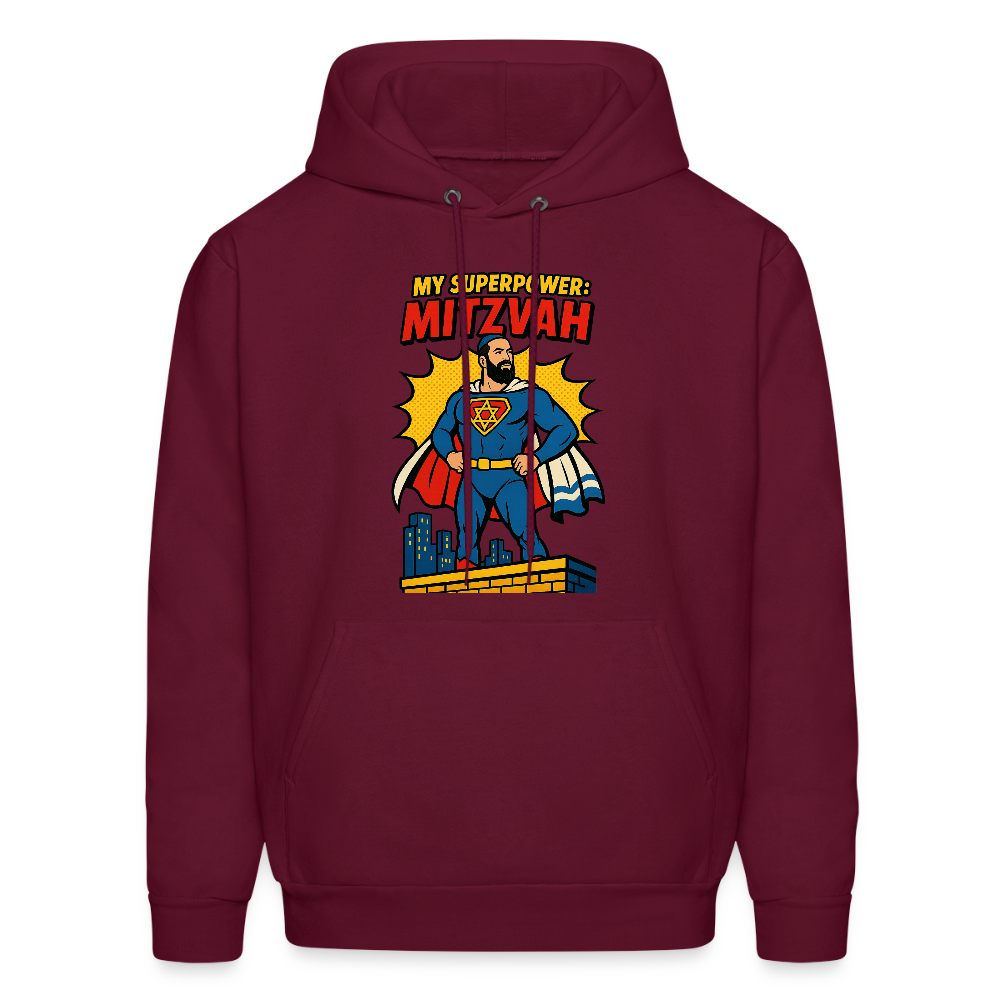My Superpower: Mitzvah Men's Hoodie - burgundy