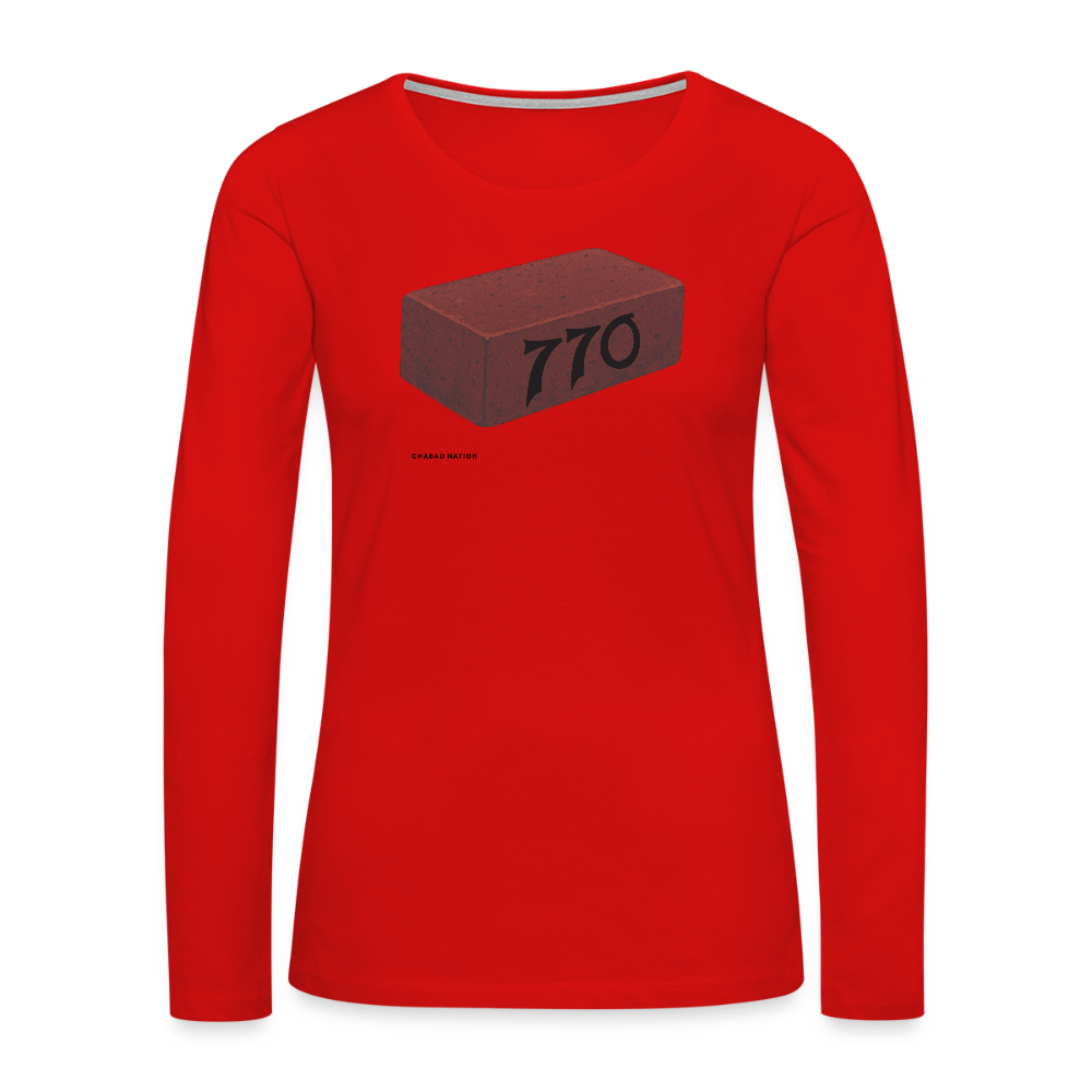 770 Solid Brick Women's Premium Long Sleeve T-Shirt - red