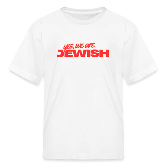 Yes, We're Jewish Kids' T-Shirt - white