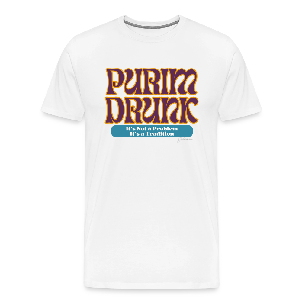 Purim Drunk Men's Premium T-Shirt - white