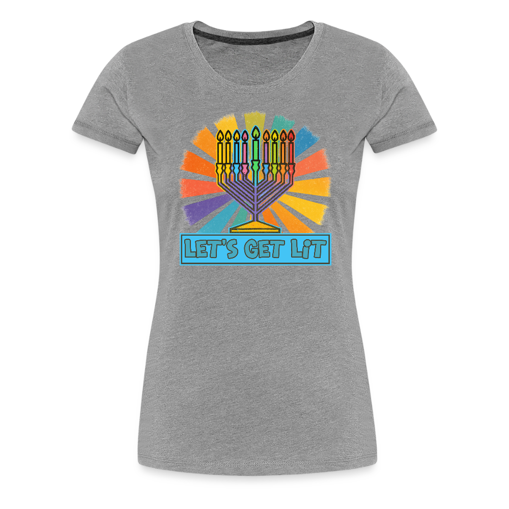Radiant Retro Let's Get Lit Women’s Premium T-Shirt - heather gray