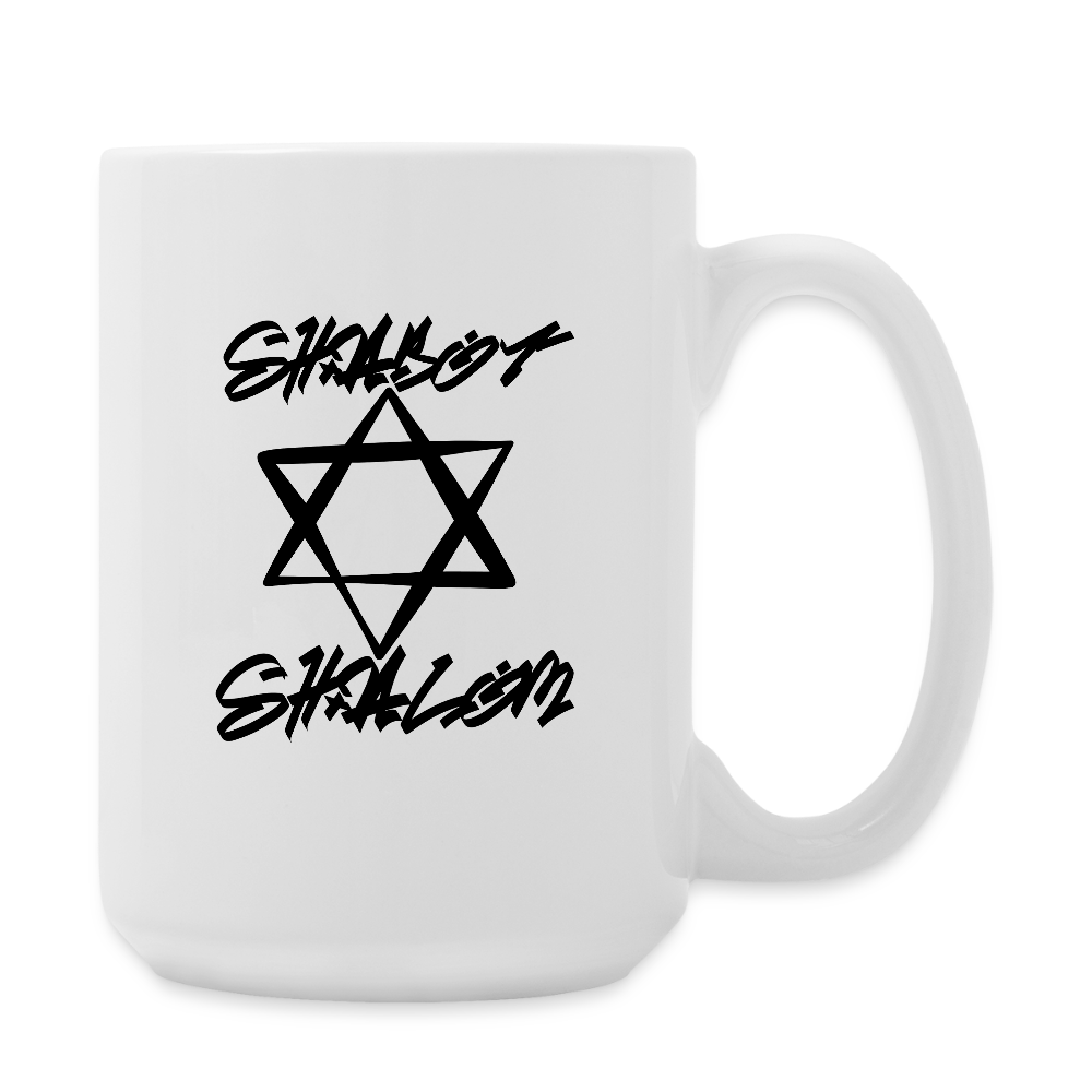 Shabbat Shalom Graffiti Star Coffee/Tea Mug 15 oz - white