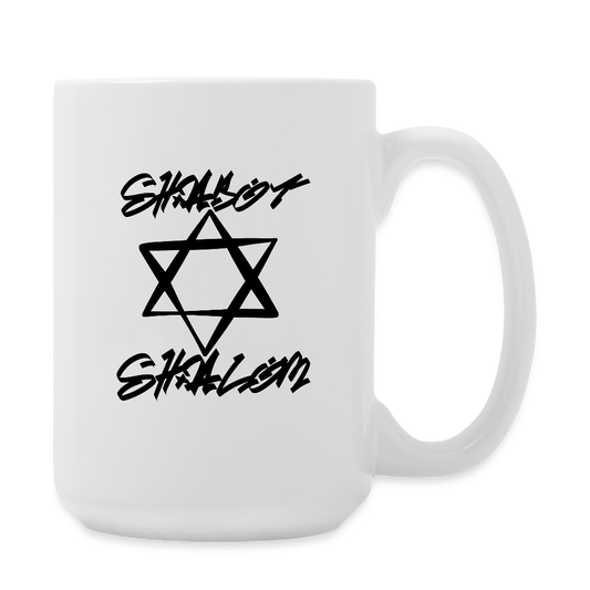 Shabbat Shalom Graffiti Star Coffee/Tea Mug 15 oz - white