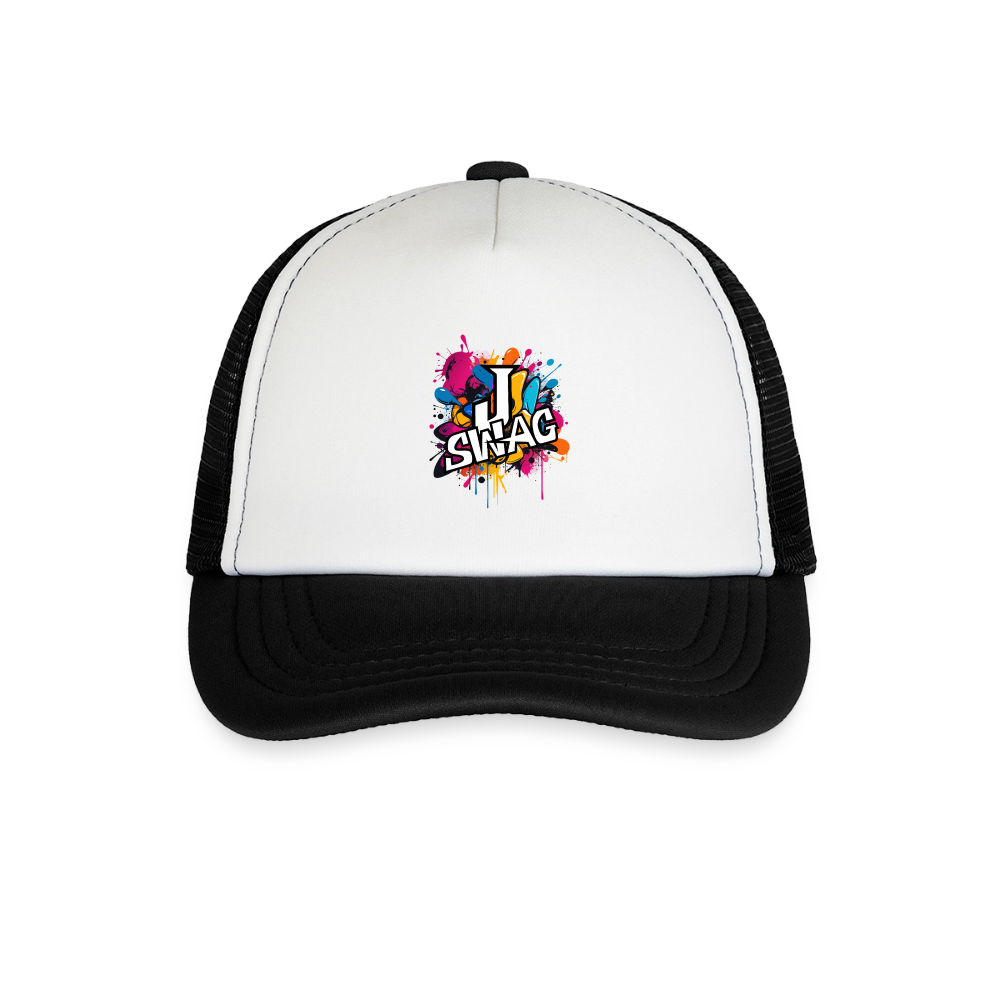 Jswag Logo Kid's Trucker Cap - white/black