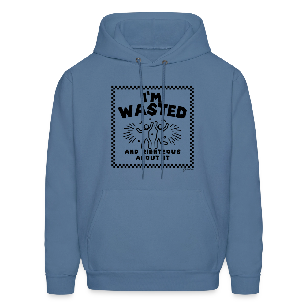 Wasted & Righteous Men's Hoodie - denim blue
