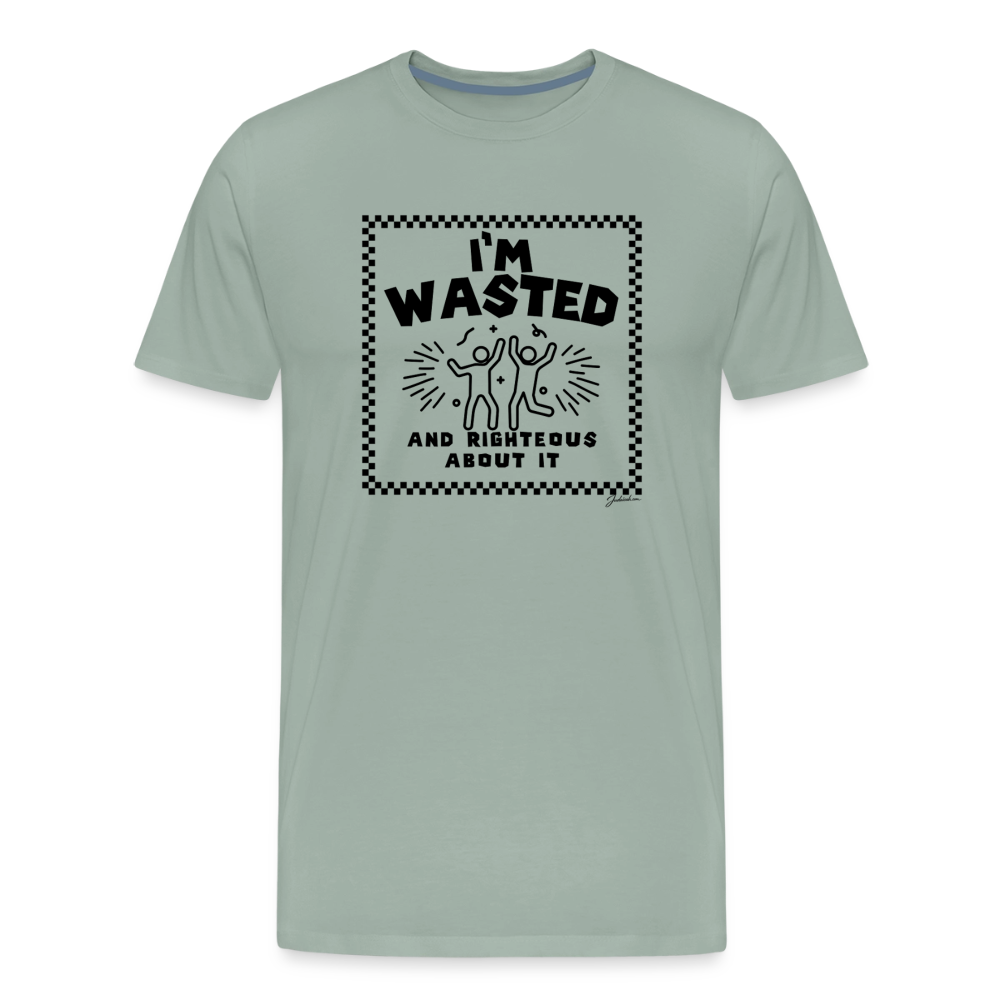 Wasted & Righteous Men's Premium T-Shirt - steel green