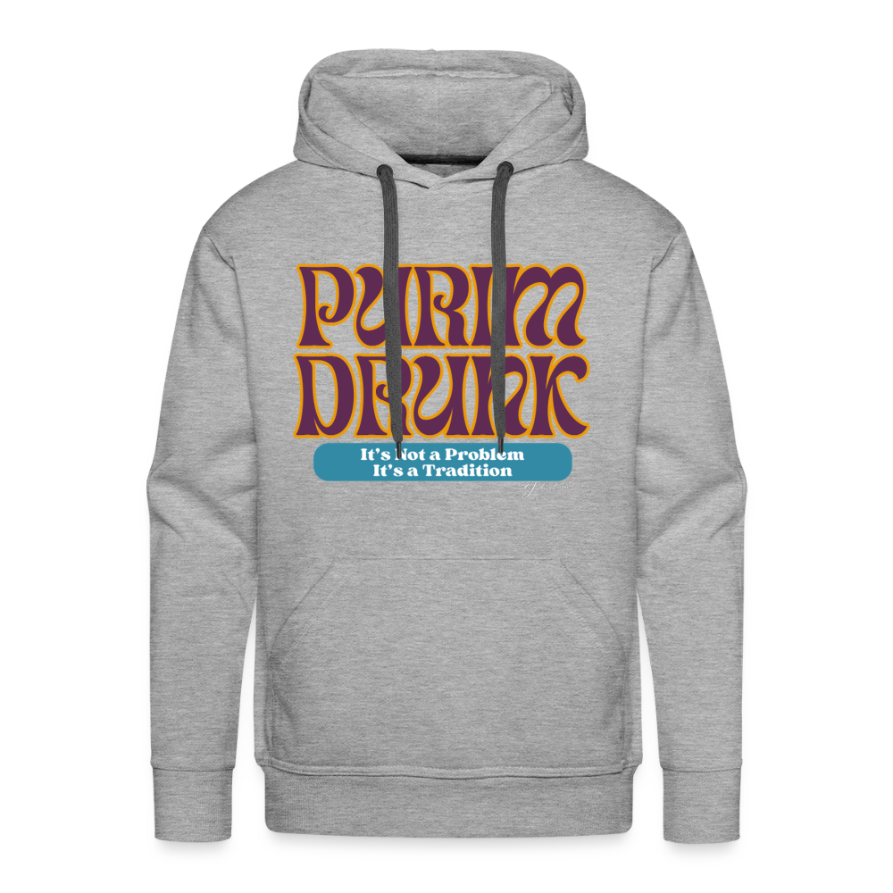 Purim Drunk Men’s Premium Hoodie - heather grey
